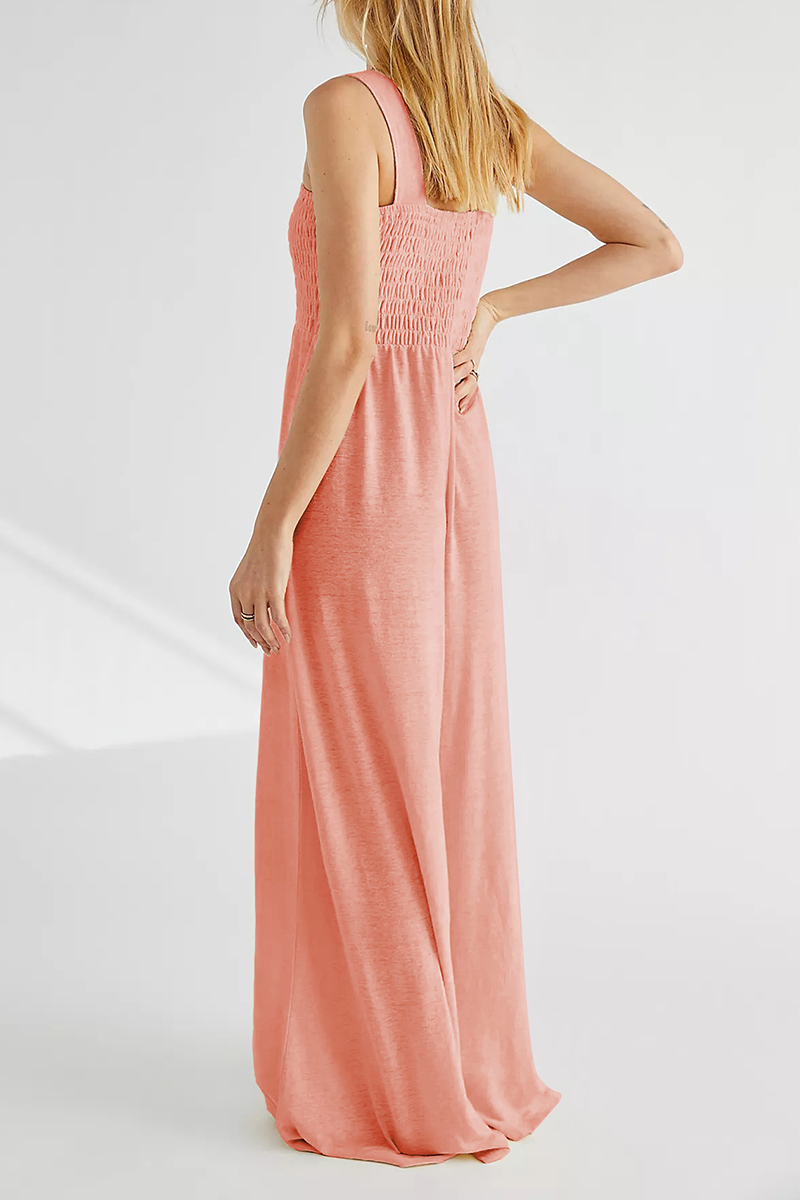 Square Collar Loose Jumpsuits(4 Colors)
