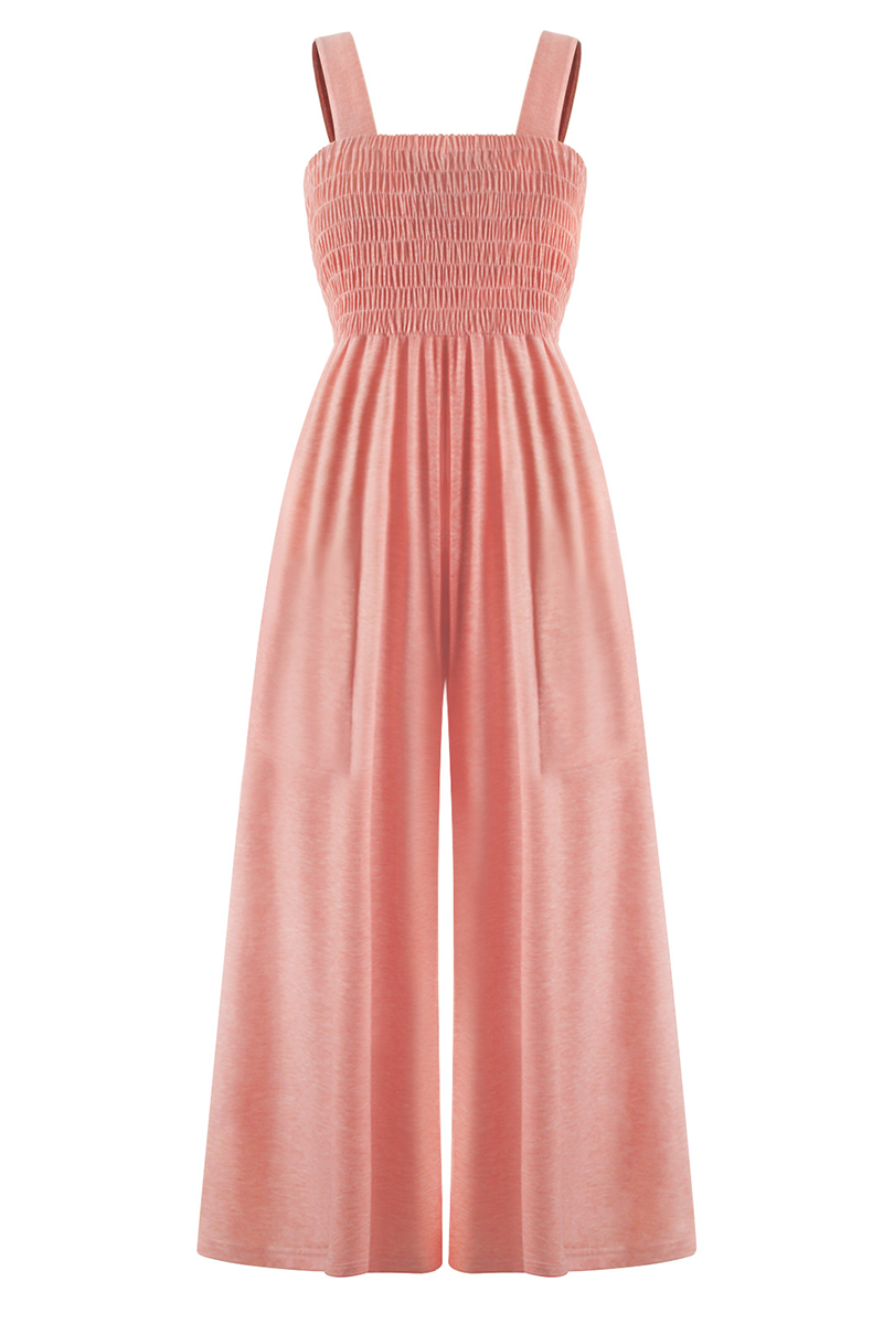 Square Collar Loose Jumpsuits(4 Colors)