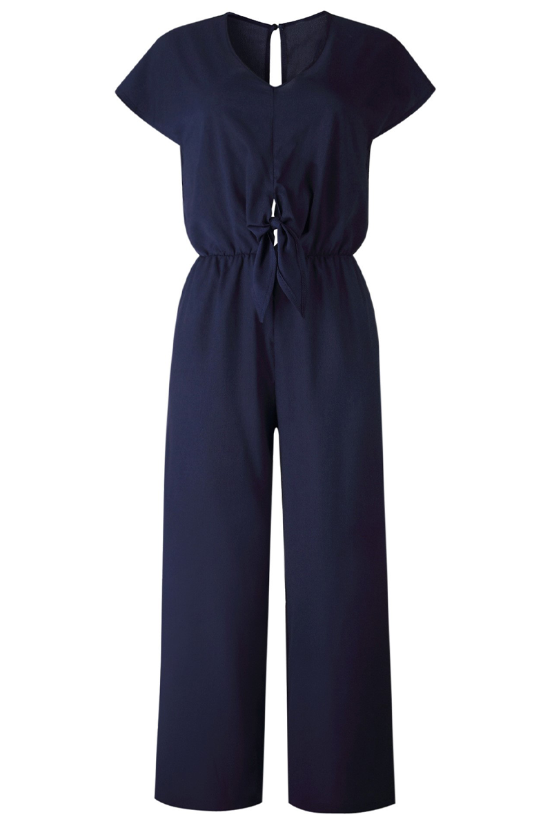 Street Backless V Neck Loose Jumpsuits(3 Colors)