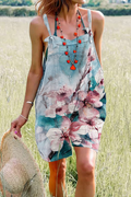 Print Patchwork Straight Jumpsuits(5 Colors)
