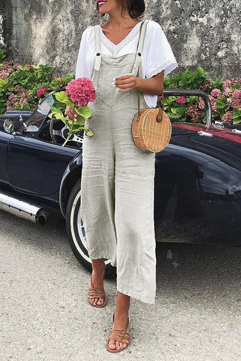 Spaghetti Strap Loose Jumpsuits(5 Colors)