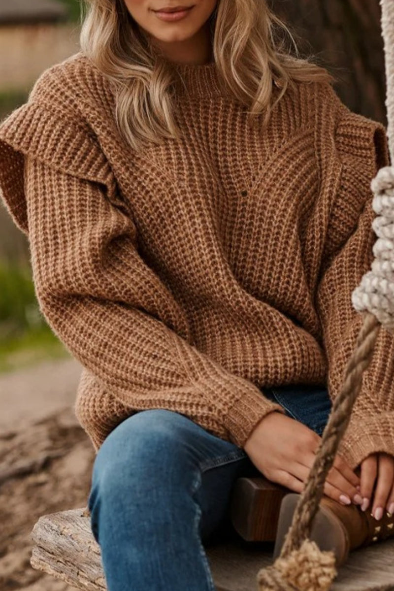 Sweet Patchwork O Neck Sweaters(3 Colors)