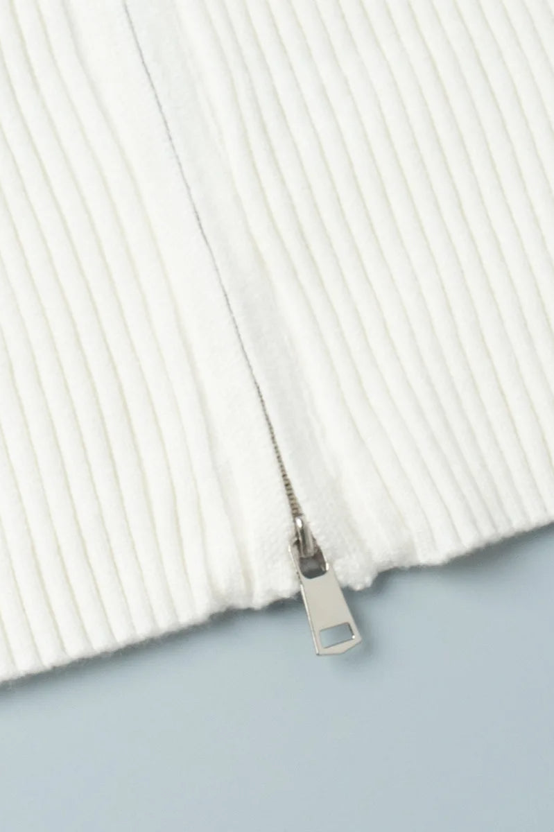 Zip Front Knit Cardigan