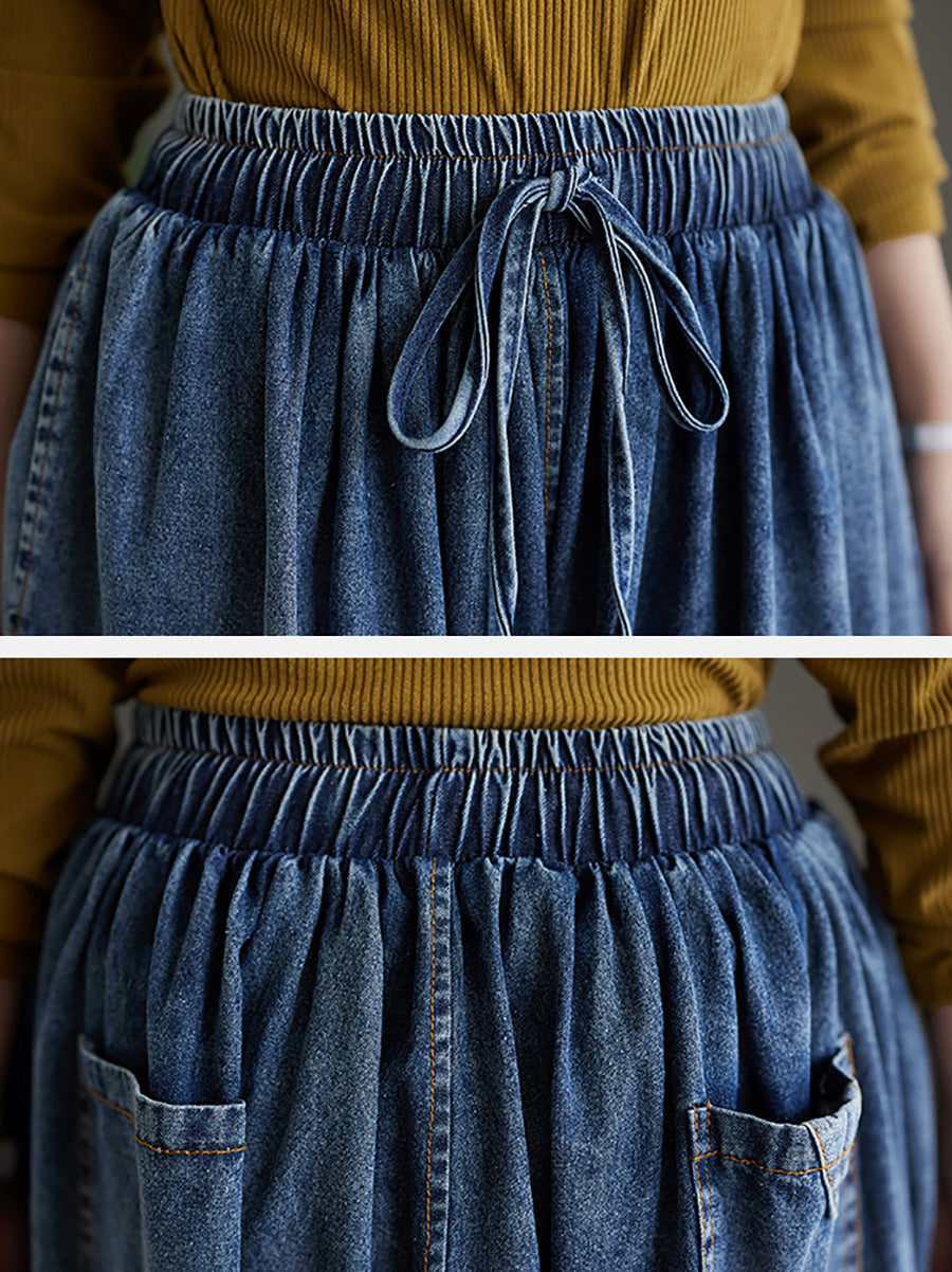 Summer Washed Wide-leg Denim Pants Co1020