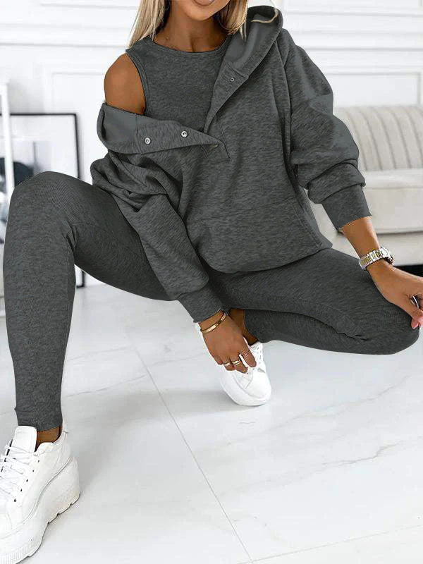 (s-5xl) and Comfortable Sweatshirt Three-piece Suit