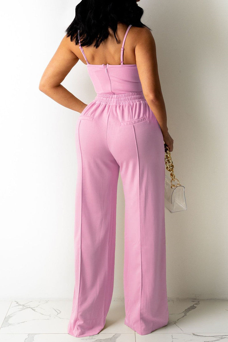 Vests Pants Spaghetti Strap Sleeveless Two Pieces