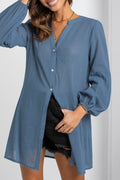 Buttons V Neck Blouses(3 Colors)