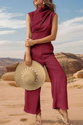 Simplicity Scarf Collar Regular Jumpsuits