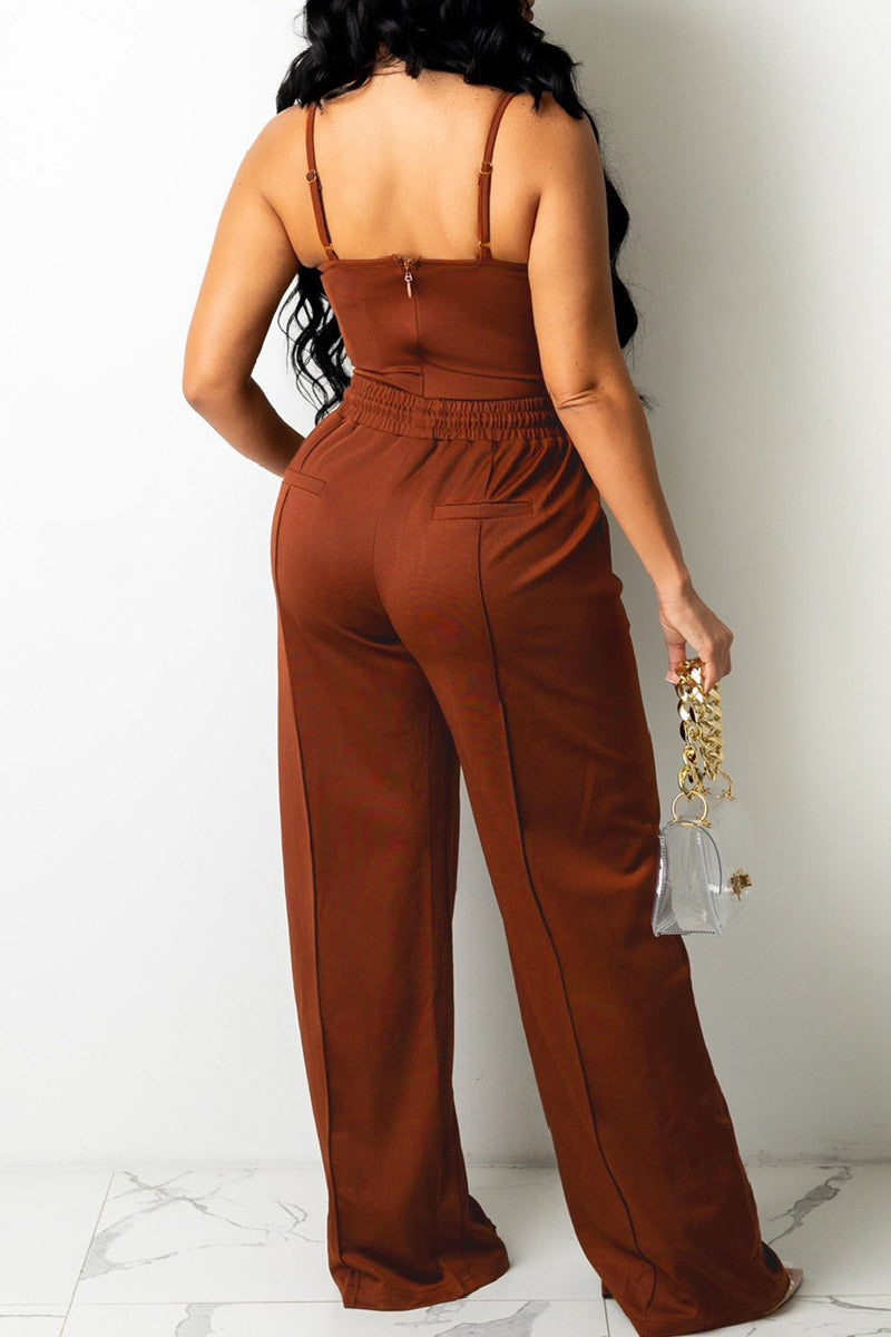 Vests Pants Spaghetti Strap Sleeveless Two Pieces