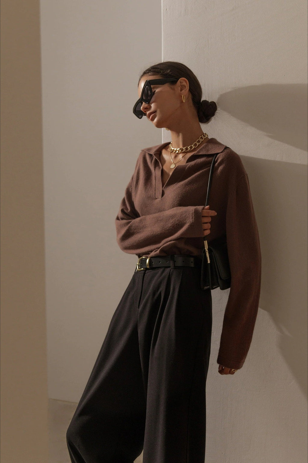 French-style Lapel Knit Sweater