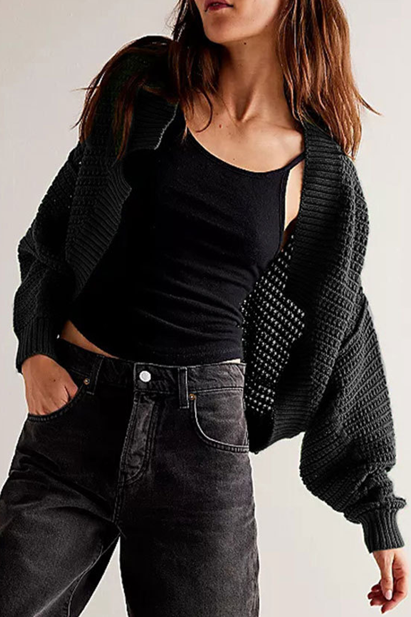 Daily Color Weave Cardigan Collar Outerwear(4 Colors)