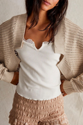 Daily Color Weave Cardigan Collar Outerwear(4 Colors)