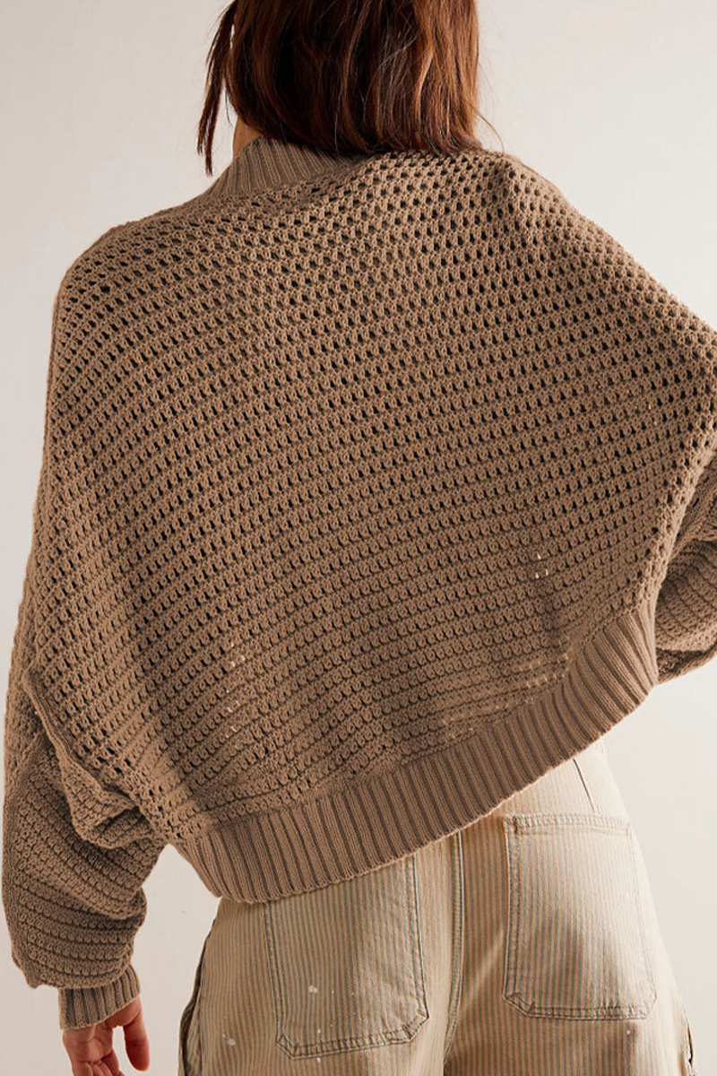 Daily Color Weave Cardigan Collar Outerwear(4 Colors)