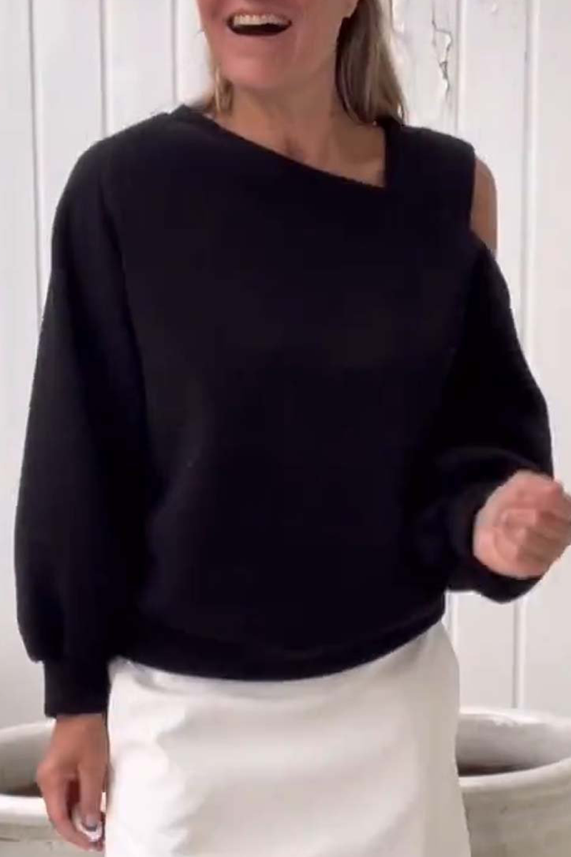 Daily Irregular Oblique Collar Hoodies(4 Colors)