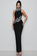 Pam 3d Diamond Bandage Maxi Dress