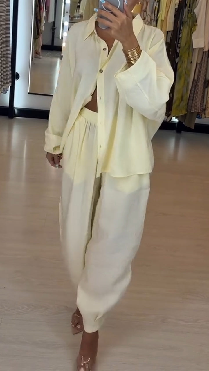 ' Collar Shirt+ Pants Color Suit