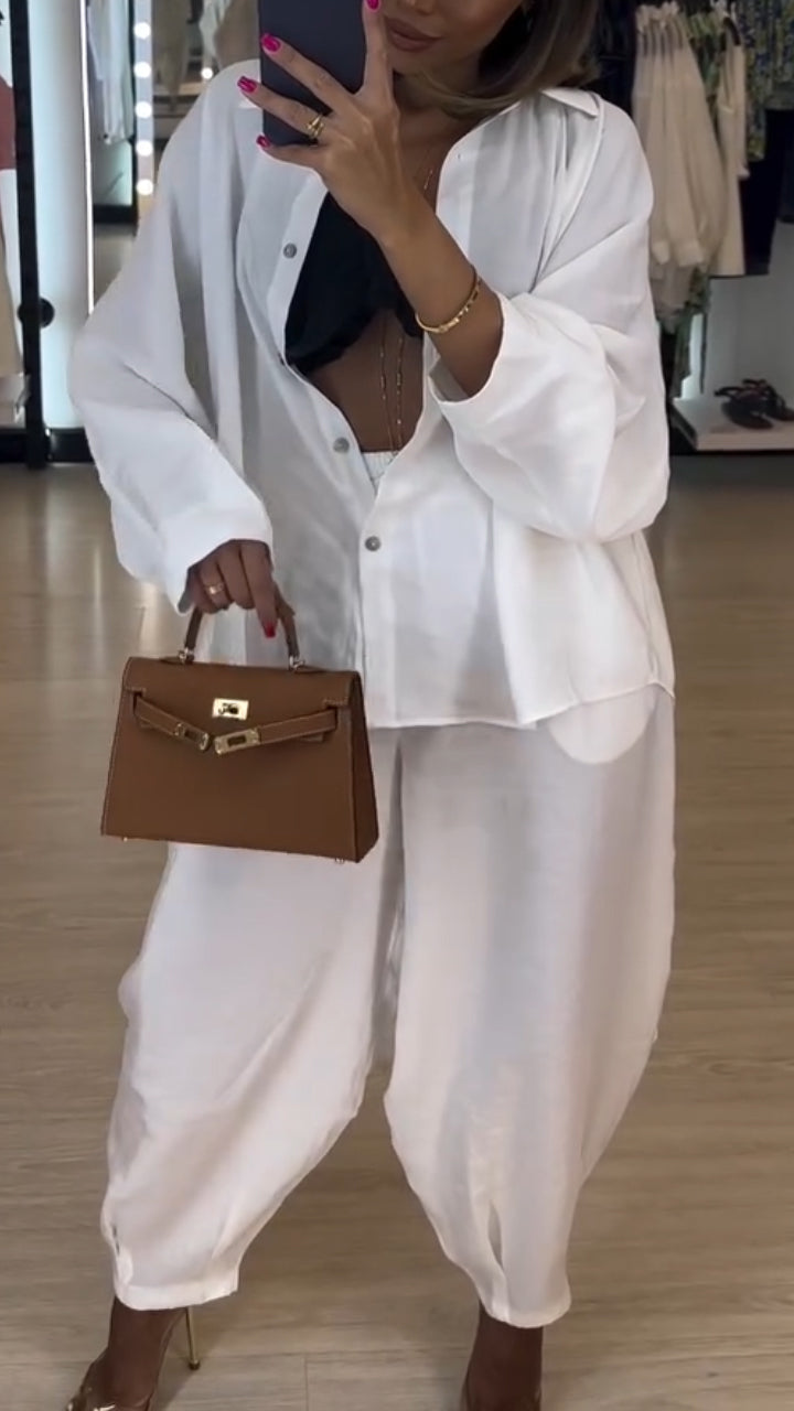 ' Collar Shirt+ Pants Color Suit