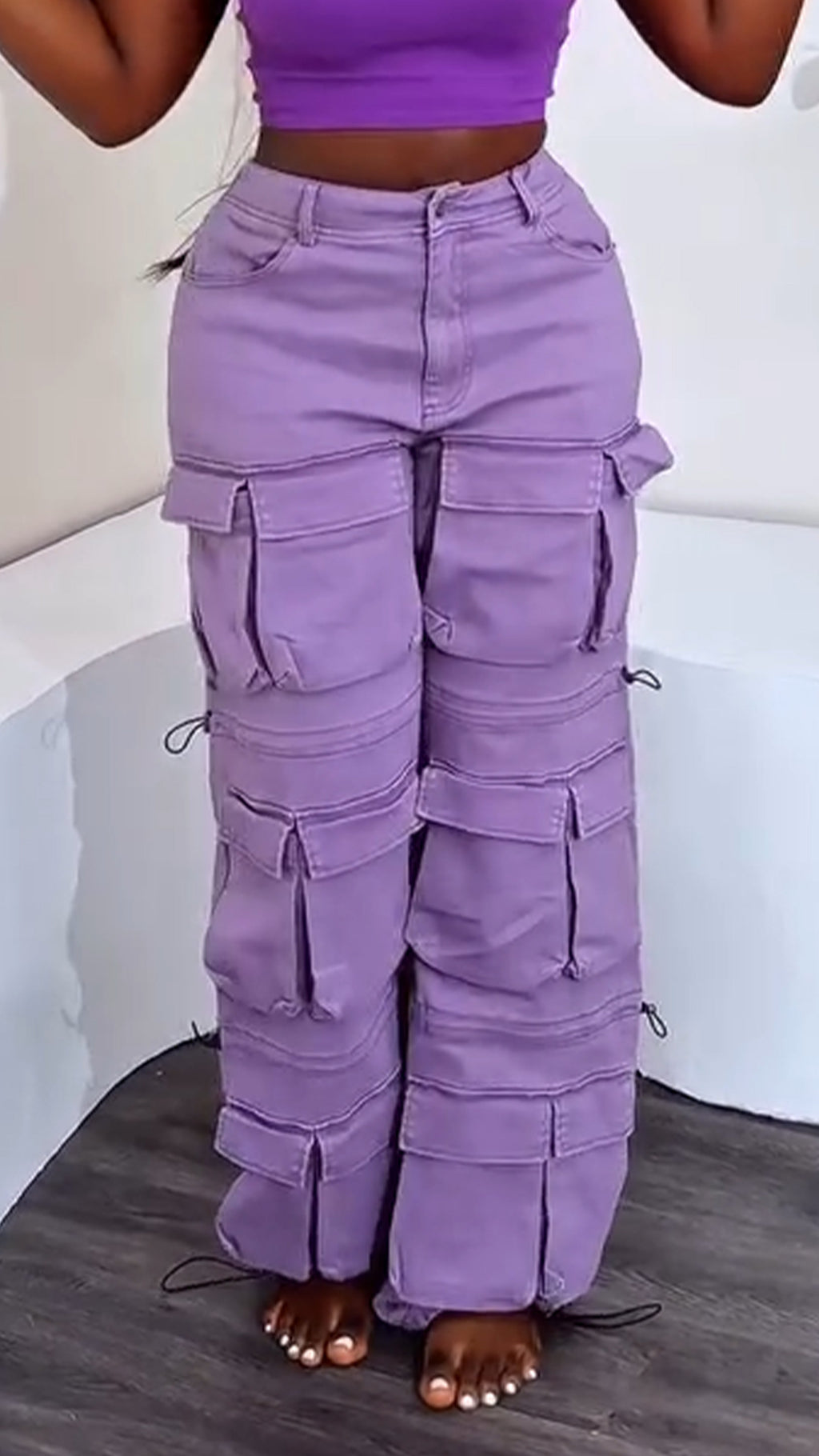 ' Spliced Multi Pocket Pants