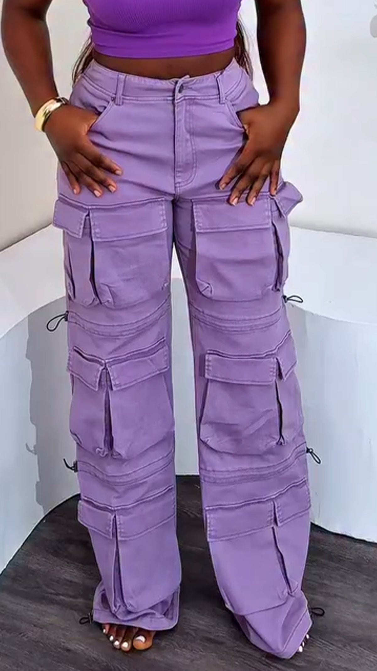' Spliced Multi Pocket Pants