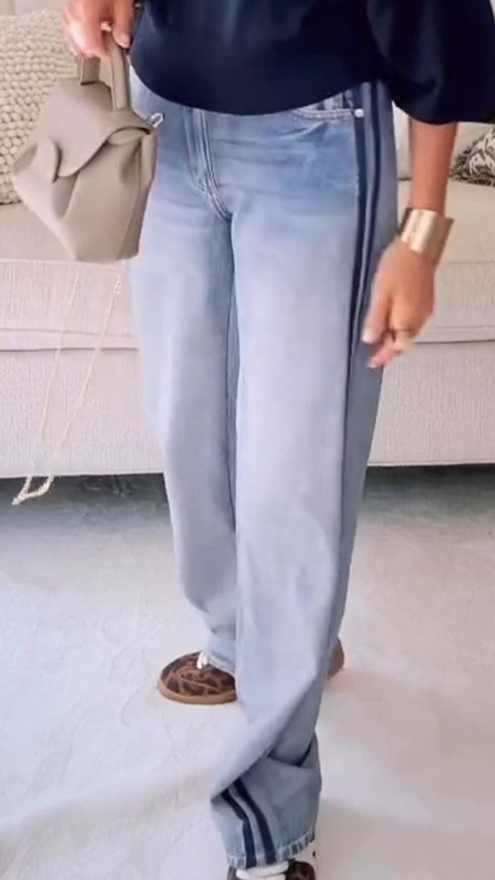 Wash Vertical Pattern Sweatpant Jean