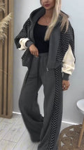Hooded Spliced Jacket + Pants Set
