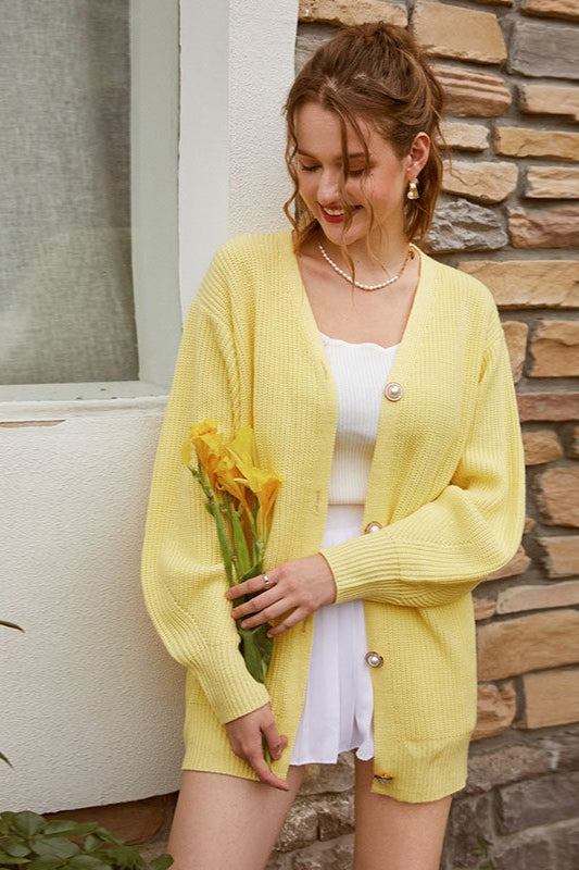 Color Relaxed Knit Cardigan