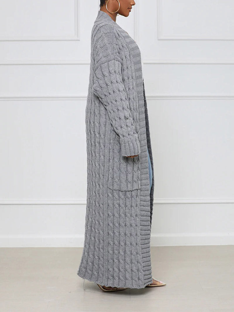 Knitted Graceful Open Front Cardigan