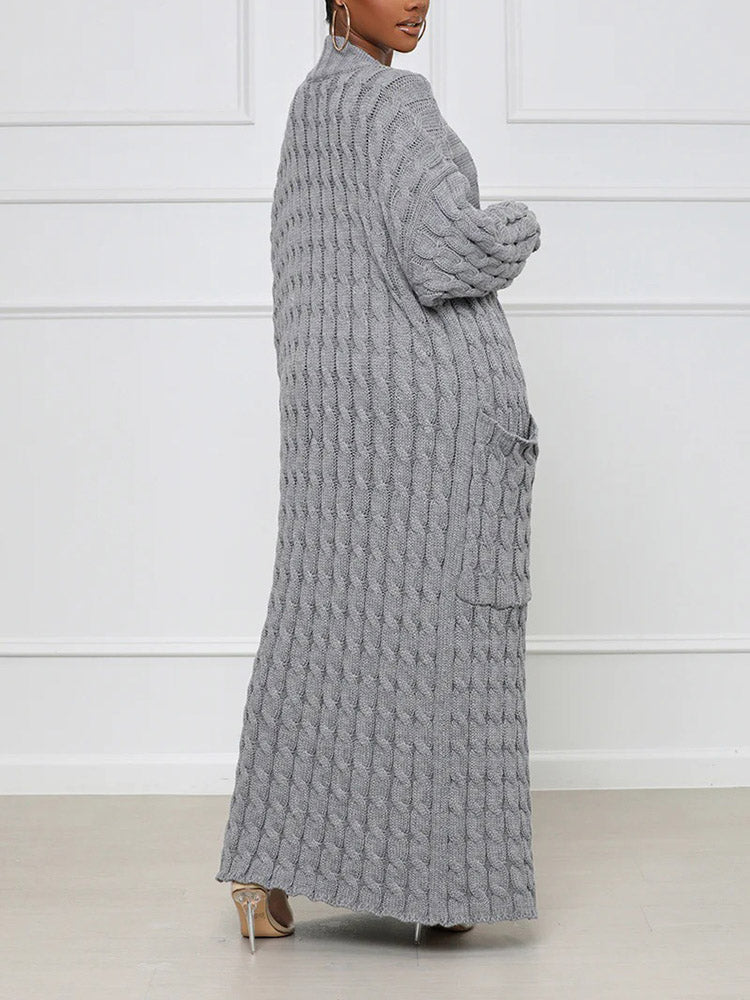 Knitted Graceful Open Front Cardigan