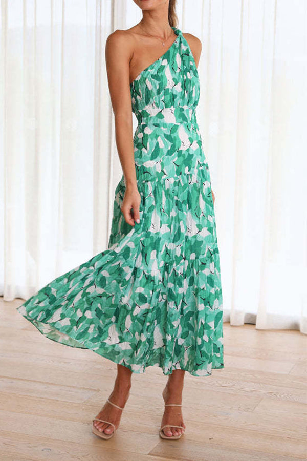 Mid-length Off-the-shoulder Sleeveless Midi Dress
