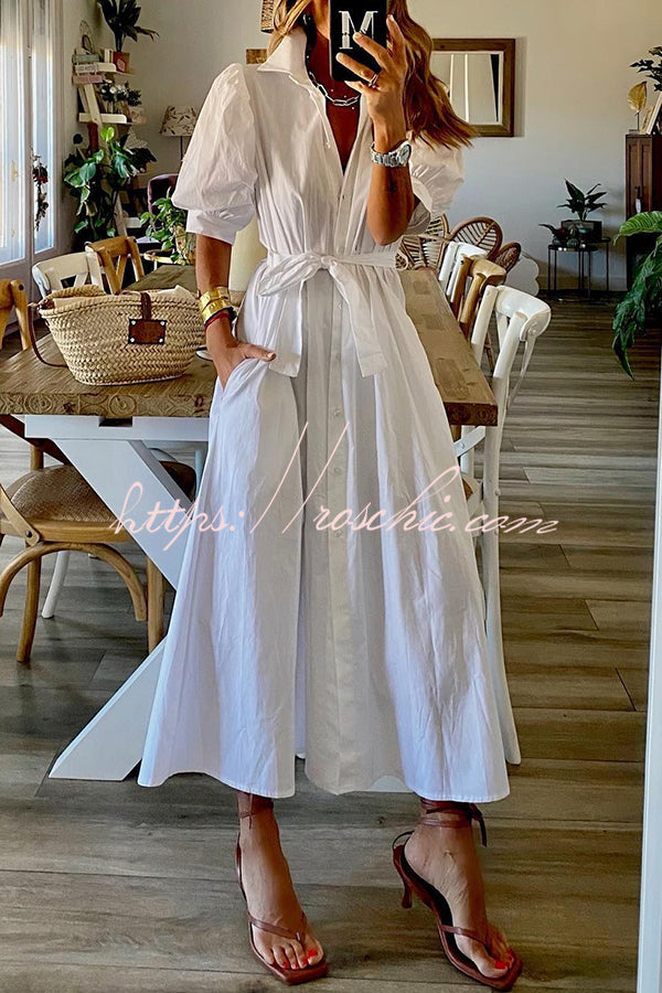 Stella Pocketed Shirt Midi Dress