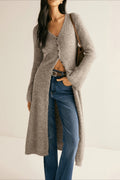 French Retro Long-sleeve Mid-length Knit Cardigan