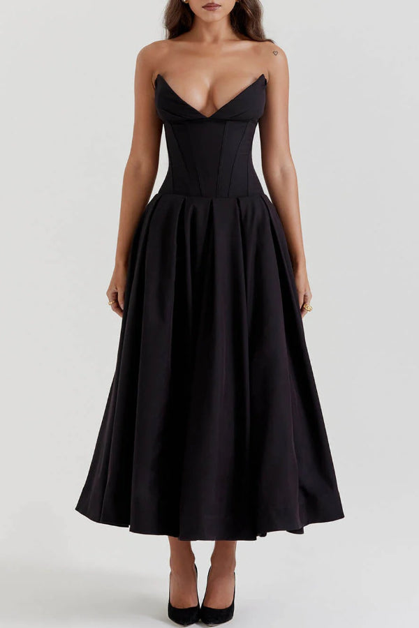 Milady Strapless Midi Dress