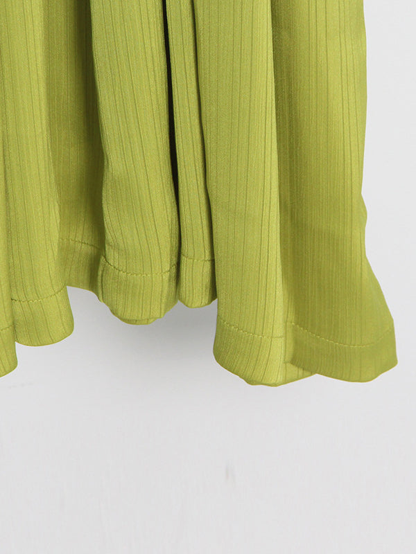 High Waisted Loose Belted Color Boat Neck Midi Dresses