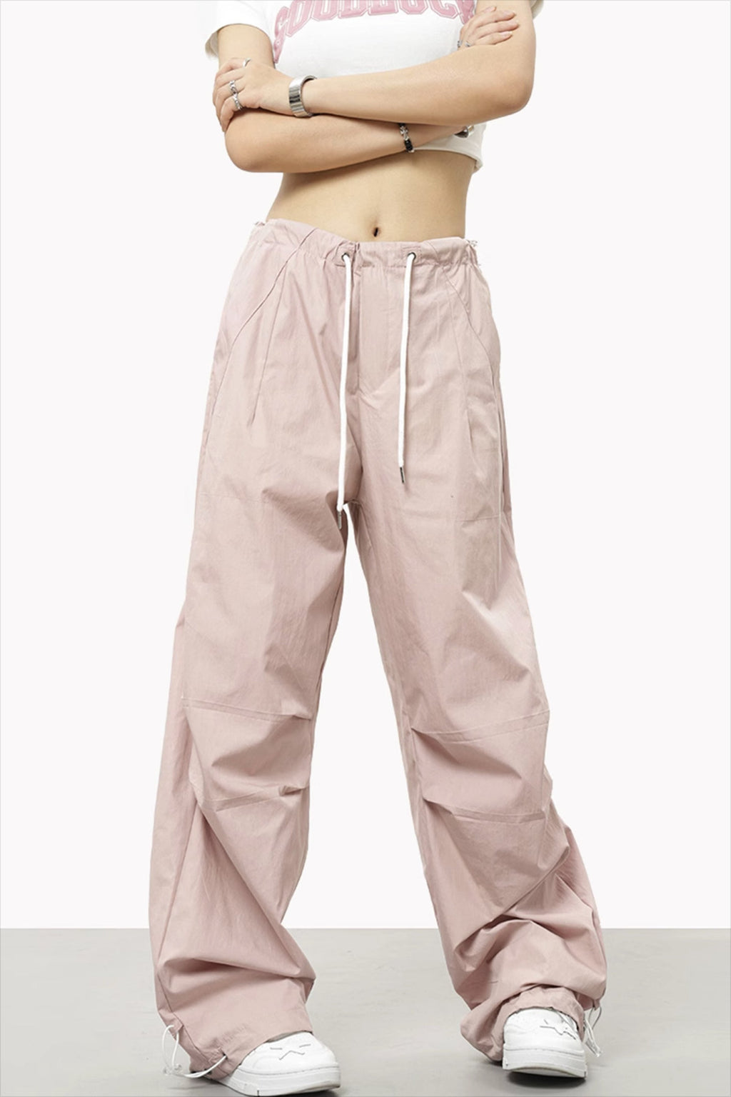 Athletic Drawstring Elastic Waist Pants