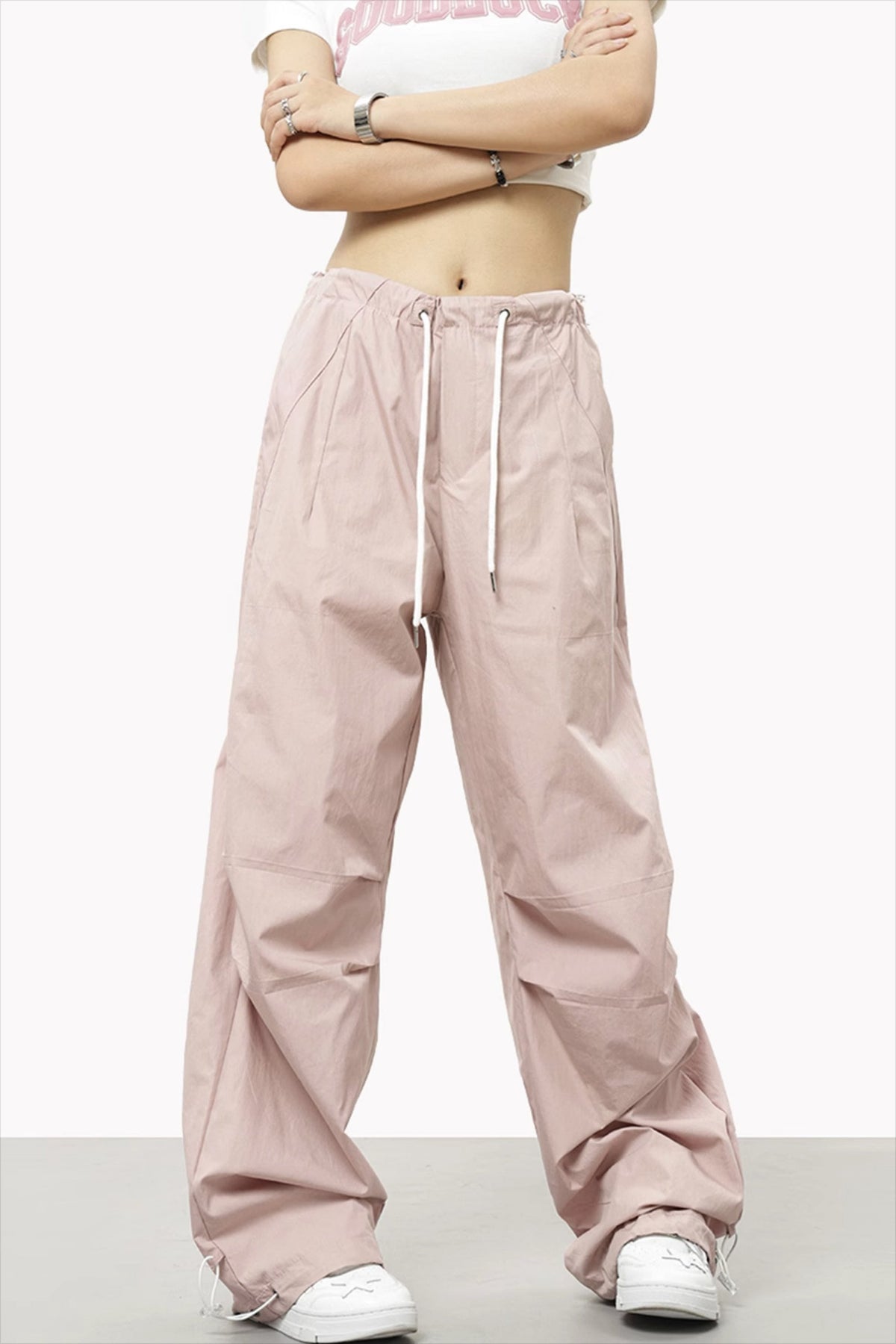Athletic Drawstring Elastic Waist Pants