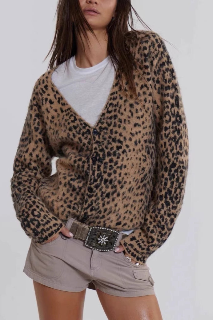 Soft Touch V-neck Animal Cardigan
