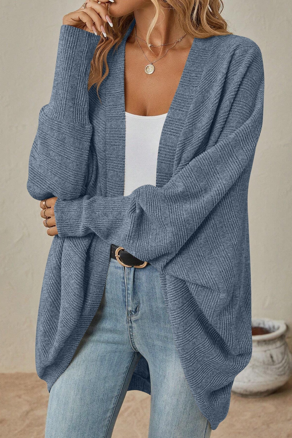 Color Mid Length Cardigan
