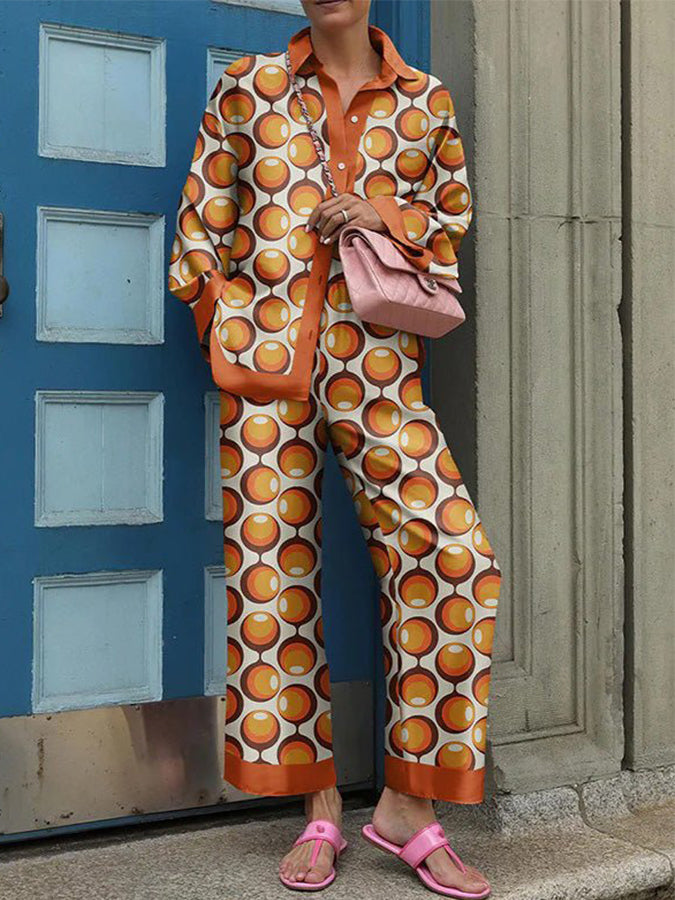 Printed Long Sleeves Shirt and Pants Sets