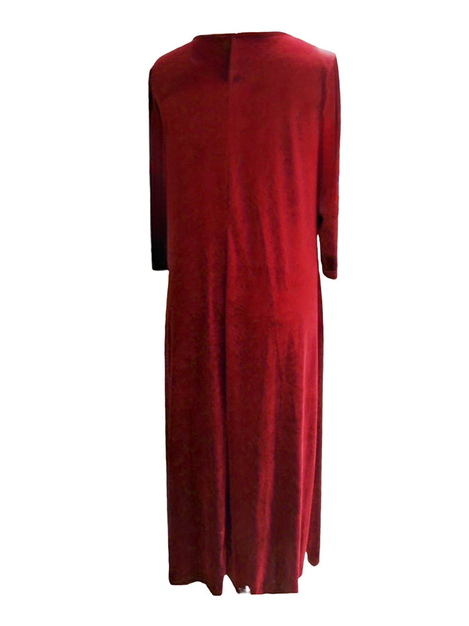 3/4 Sleeveless Round Neck Swing Maxi Dress