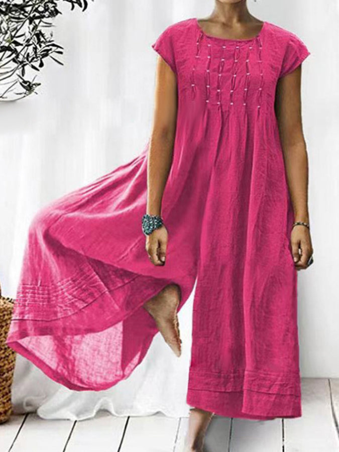 Loose Short Sleeves Jumpsuit