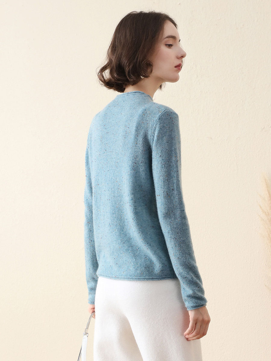 100% Cashmere Round Neck Knit Sweater