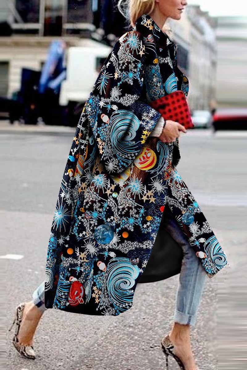 Stylish ' Long Sleeve Lapel Collar Coat