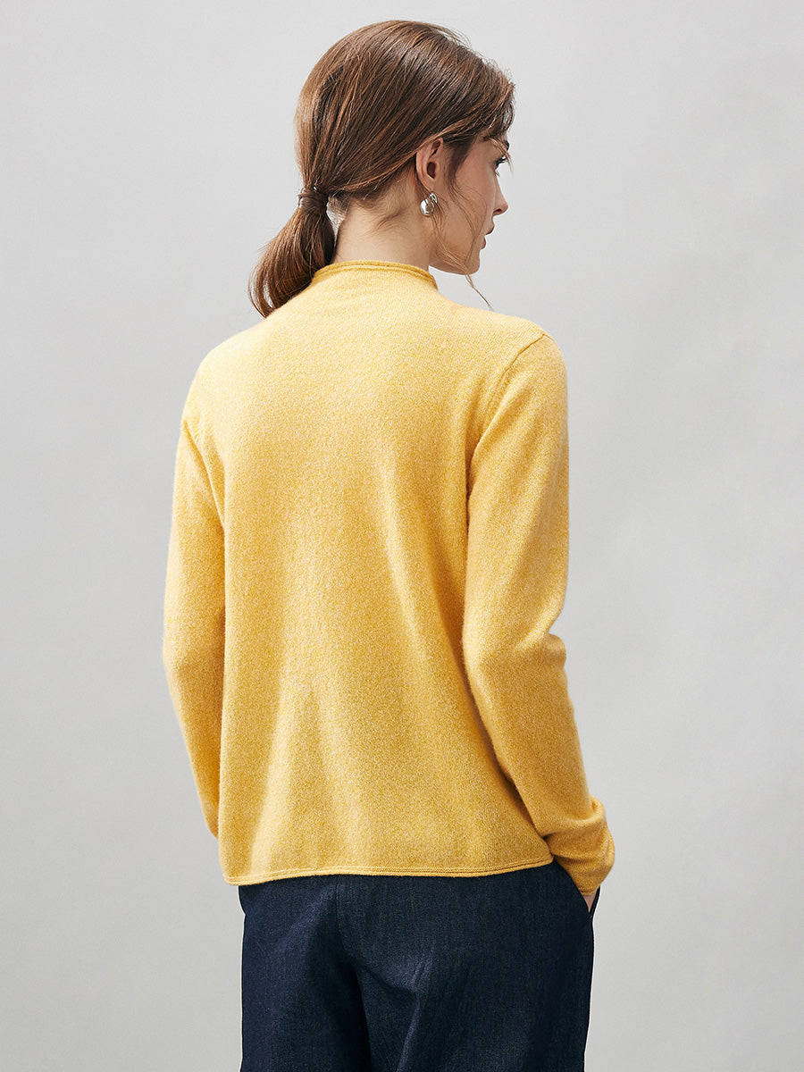 100% Cashmere Round Neck Knit Sweater