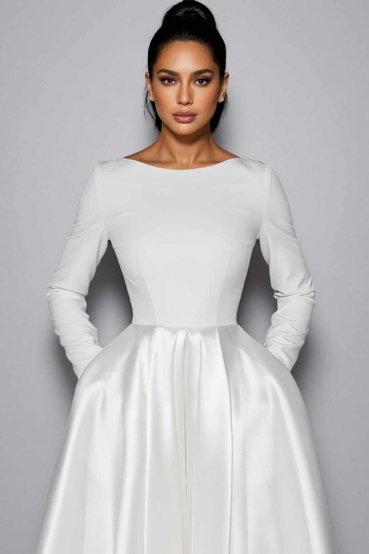 Nalea White Simple Maxi Dress