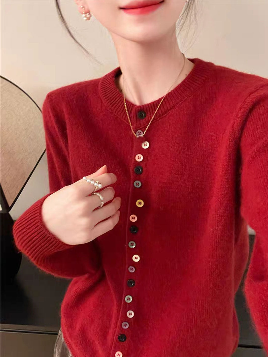 Aaliyah - Buttoned Knit Cardigan