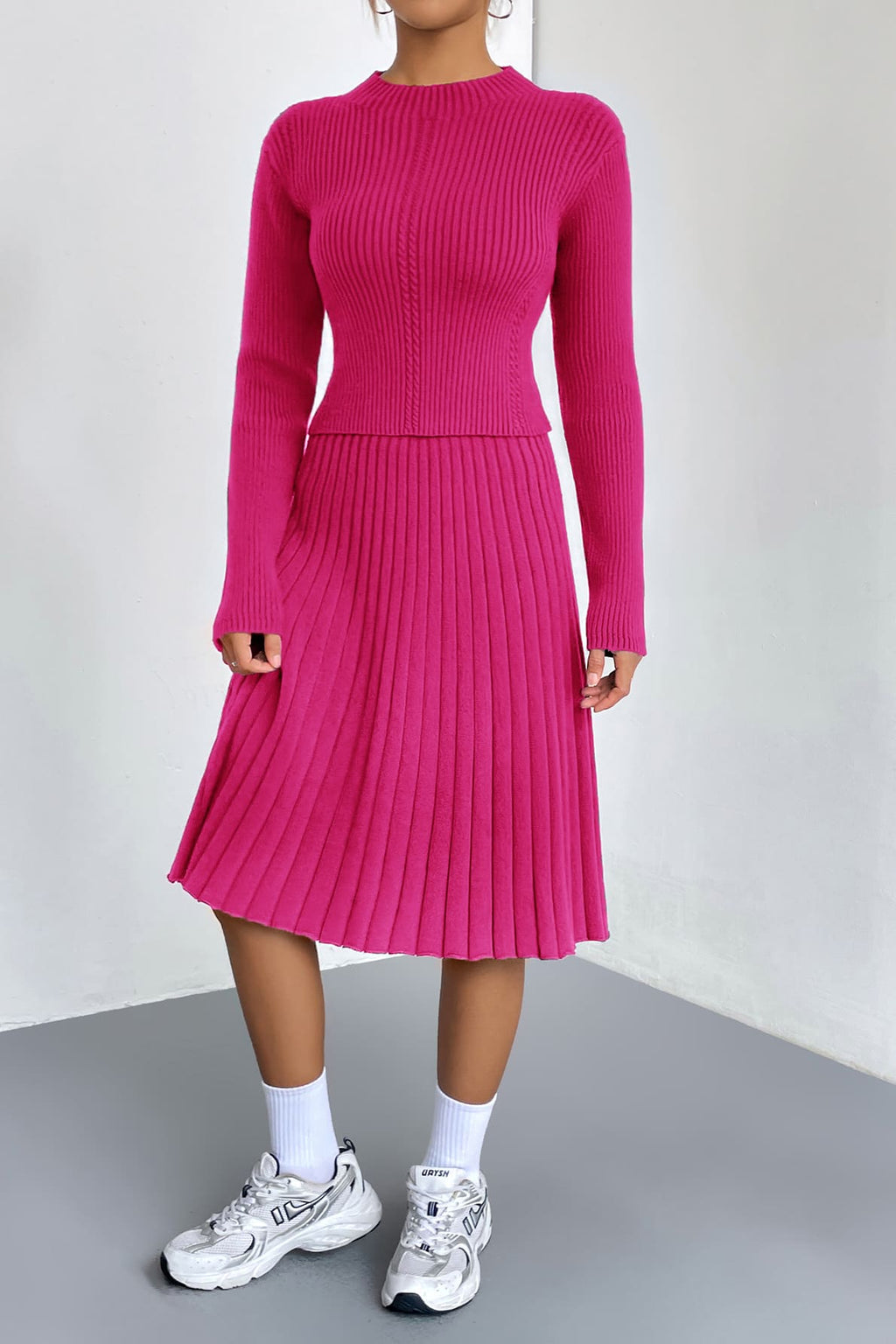 A-line Knit Sweater Skirt Set