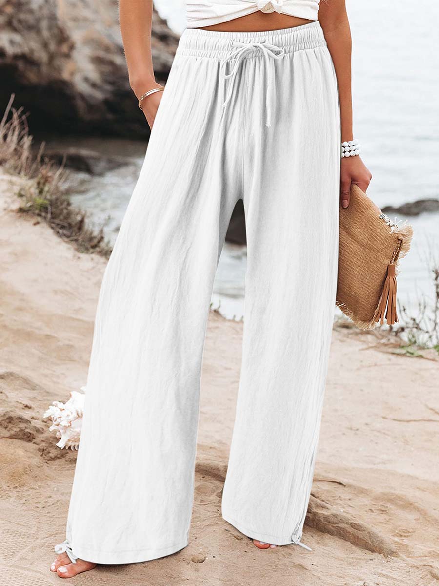 Self-tie Pocketed Pants