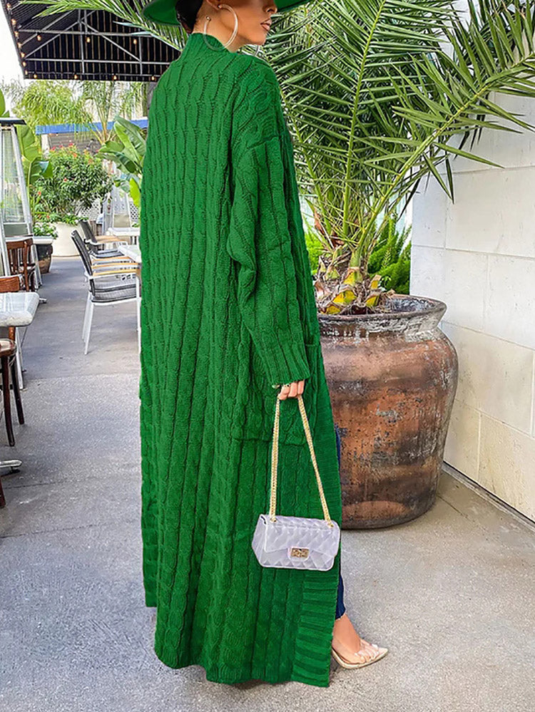 Knitted Graceful Open Front Cardigan