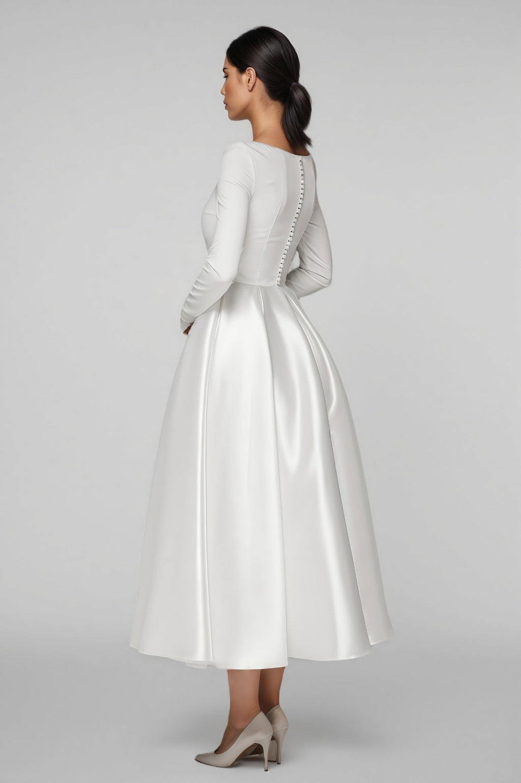 Nalea White Simple Maxi Dress