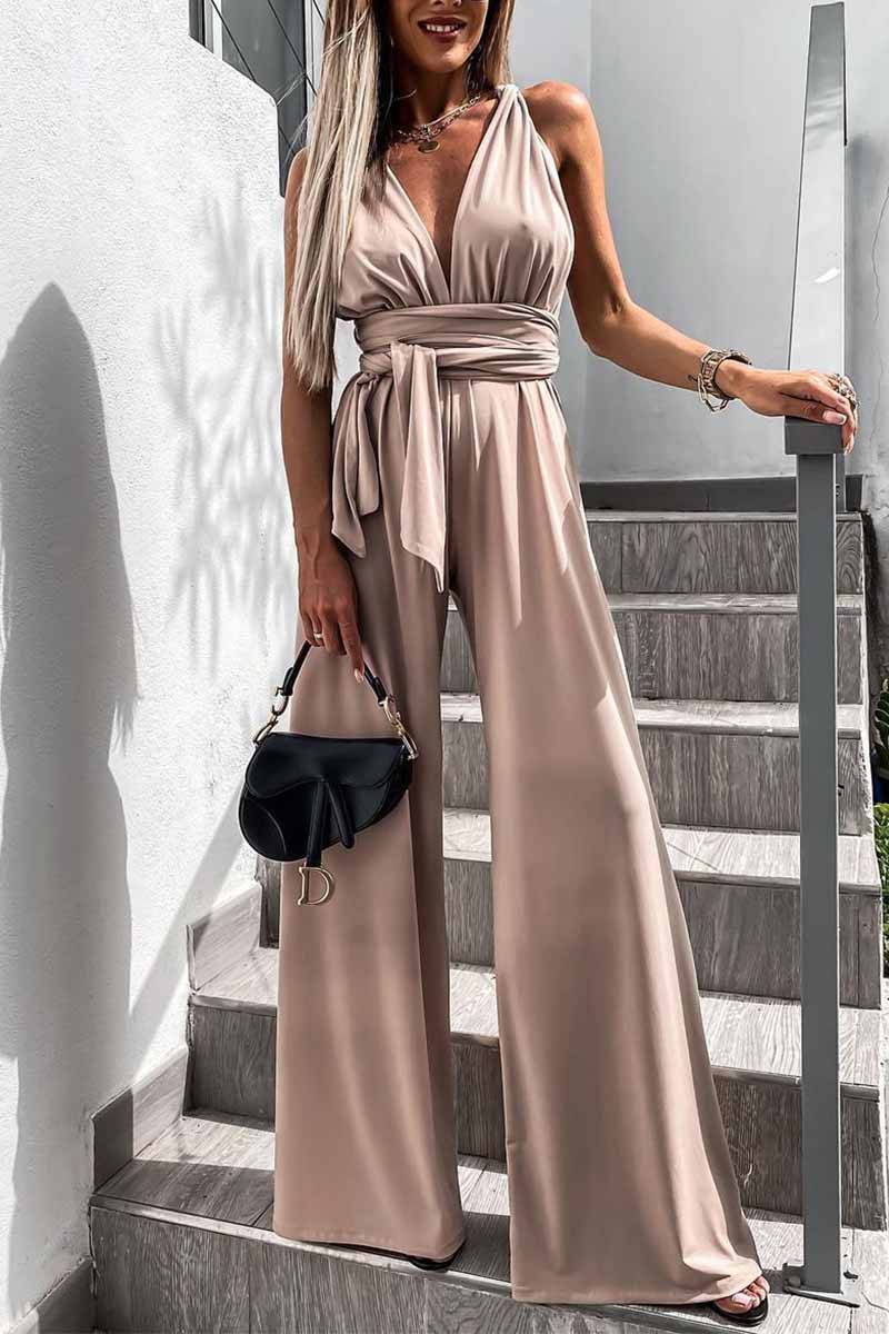 Sleeveless Color Tie Rompers(4 Colors)